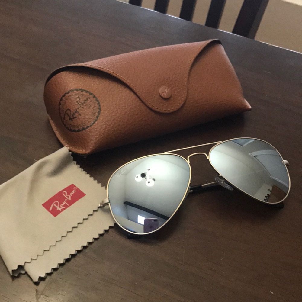 Ray ban aviators silver